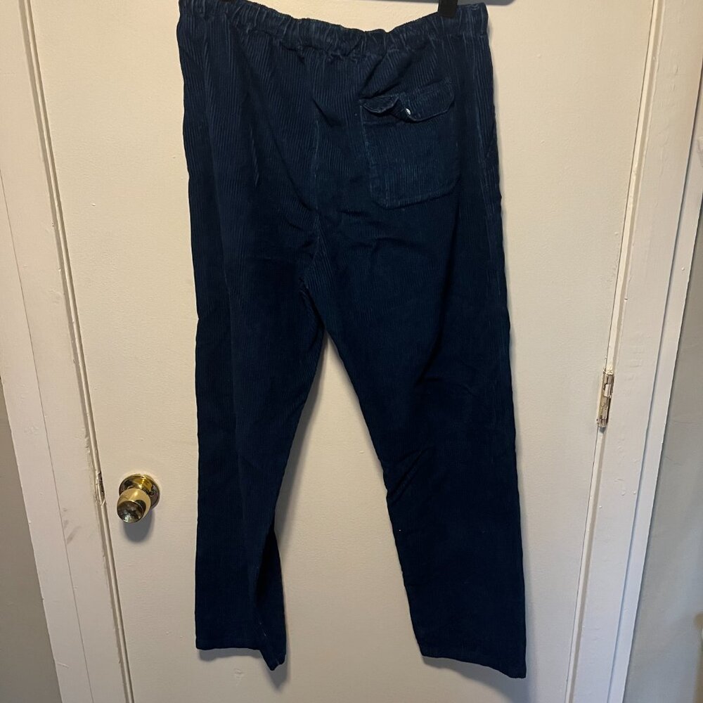 12 DGS Natural Indigo Corduroy Pants – Organic Cotton Drawstring Blue – L - Picture 5 of 5